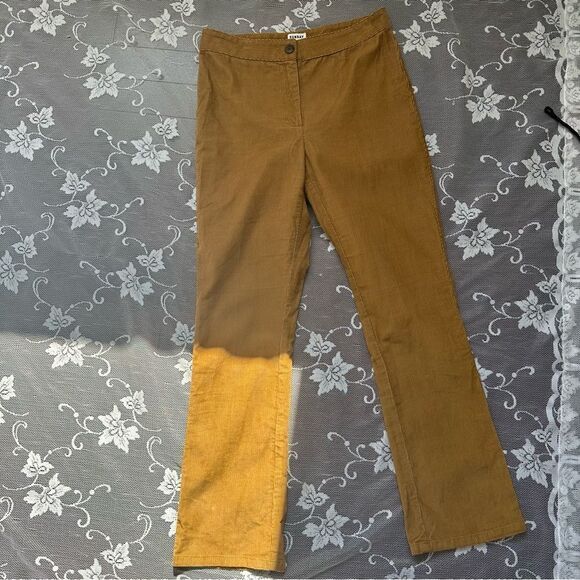 Aritzia Sunday Best Cassie Corduroy Flared Pant in Golden Amber Sz 0 - Picture 6 of 13